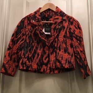 Topshop cropped moto blazer - size petite