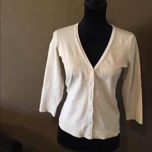 New York & Company Cream Cardigan Sweater