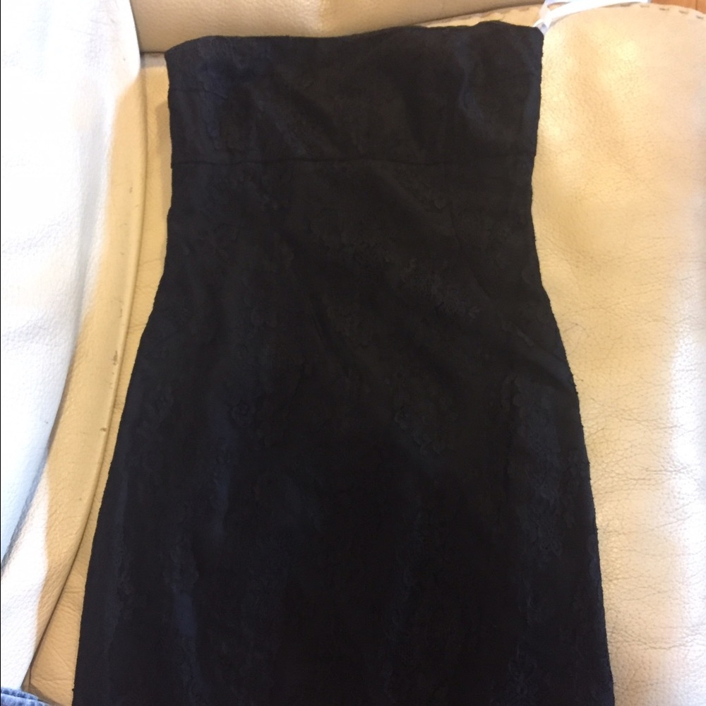 Lace black dress.