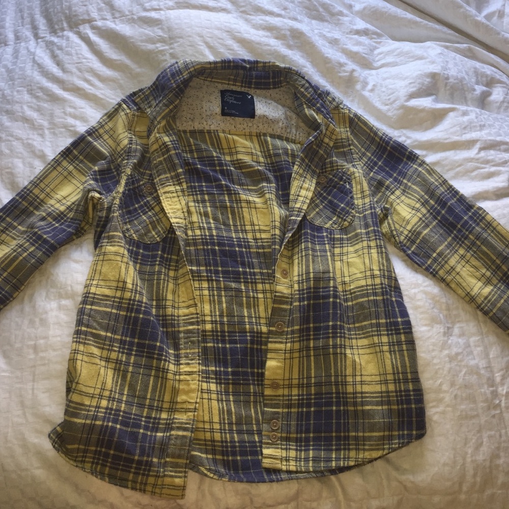 blue and yellow flannel