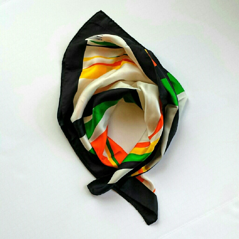 Vintage 70s BILL BLASS Silk Scarf