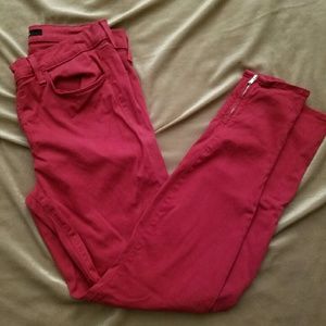 SOLD J Brand pencil crops/zip jeans