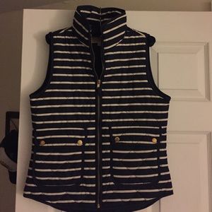Blue and white striped vest