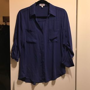 Dark purple/blue express button up