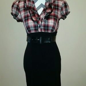 Plaid and black dress