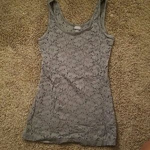 Gray lace tank