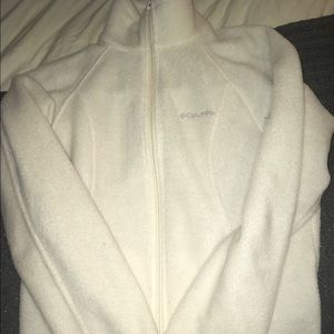 Cream/White Fleece Columbia Jacket