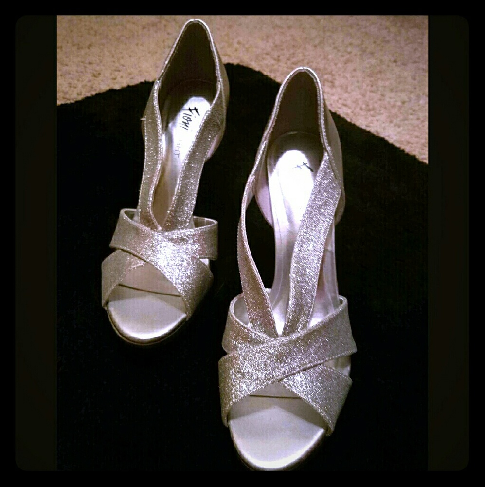 Women's Fiori Night Silver Sparkly Strappy Heels