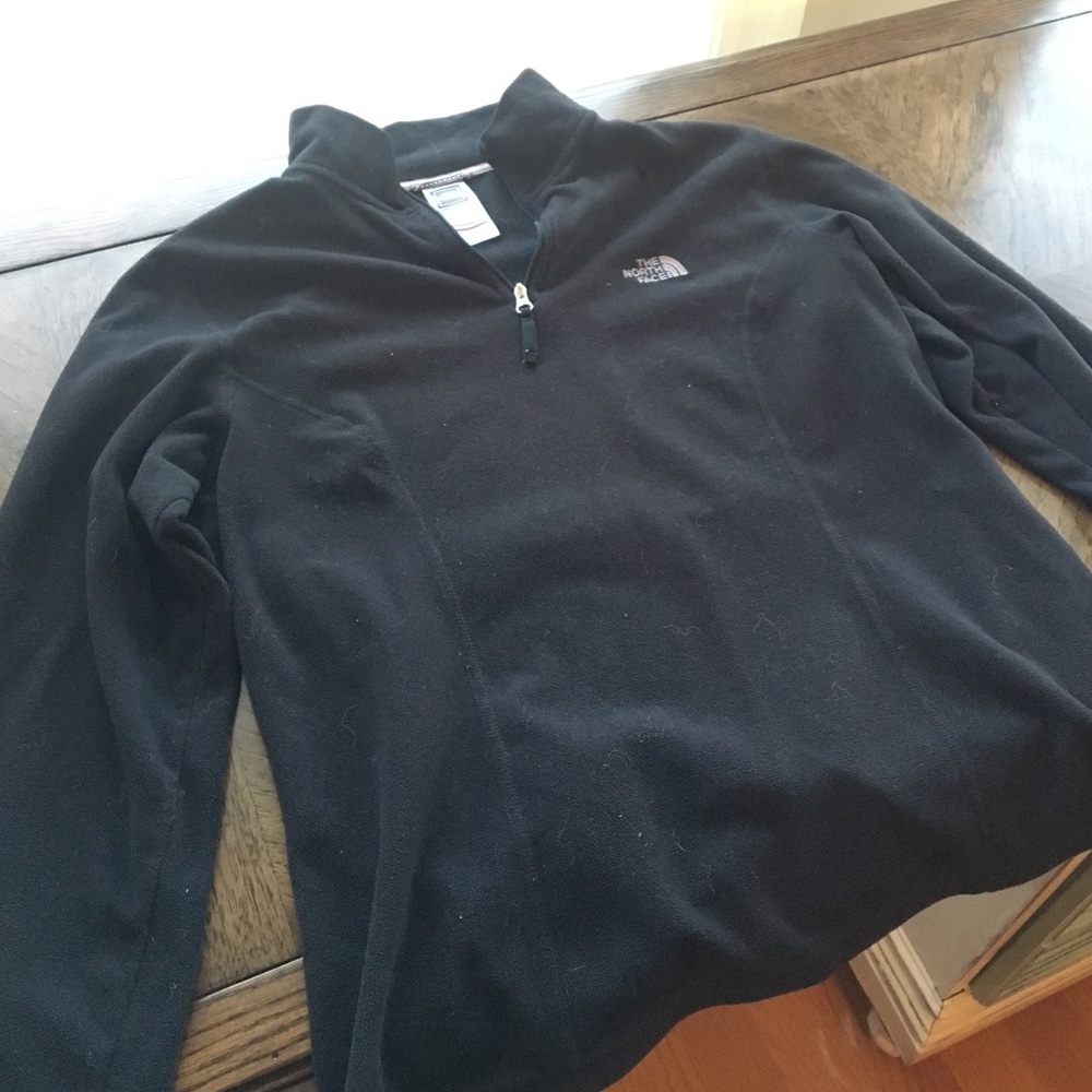 North face quarter zip black fleece pullover