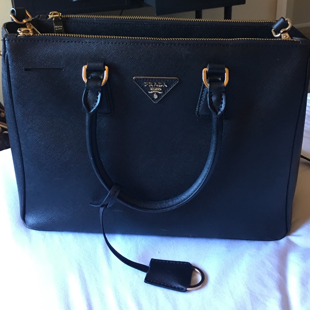Prada double zip saffiano and wallet