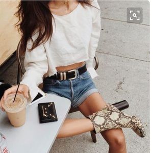 NEW A+ snakeskin booties