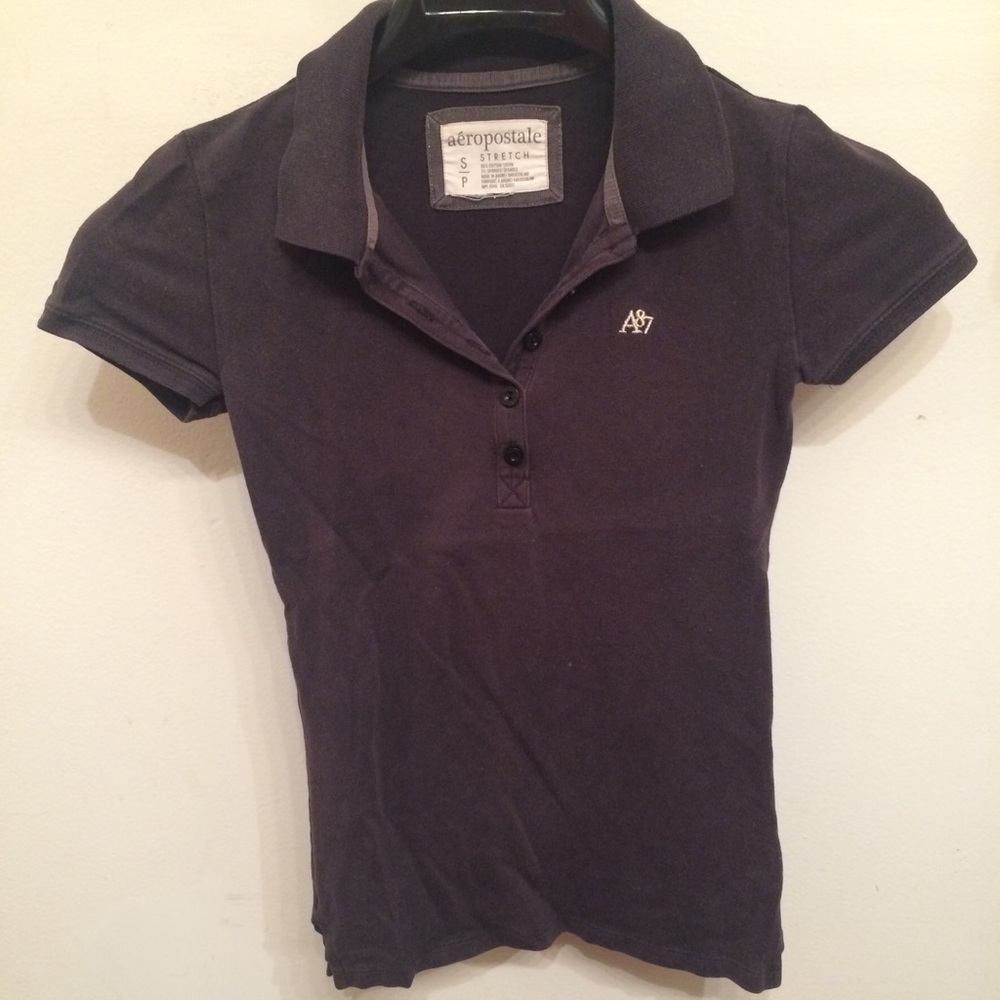 Aeropostale black slim-fit polo