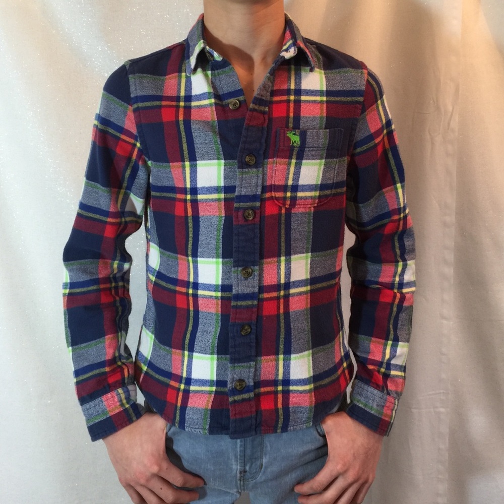 Youth Abercrombie Kids Plaid Flannel Button Down