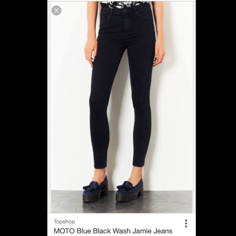 Jamie top shop black blue high waisted jeans