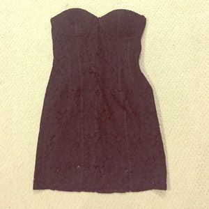 H&M Strapless Corset Black Lace Dress