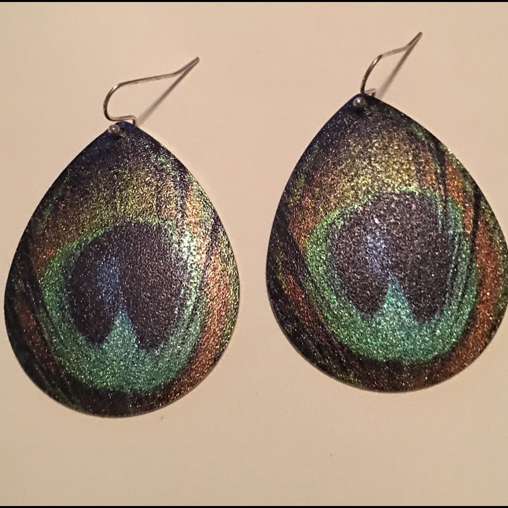 Peacock Earrings NWOT