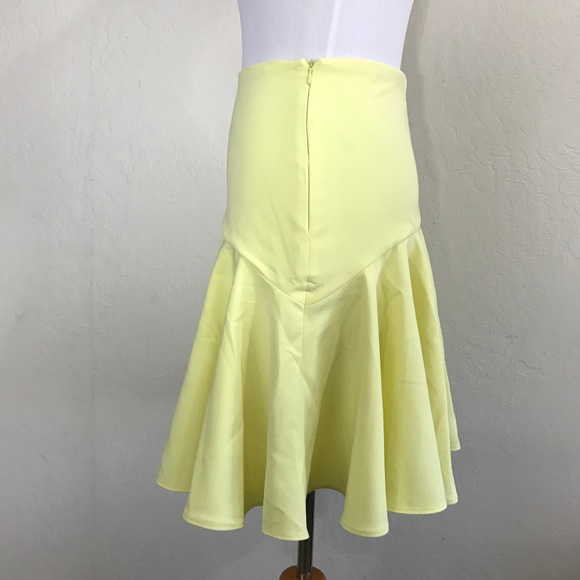 ASOS Yellow Midi Skirt with Drop Peplum Hem - Picture 3 of 4