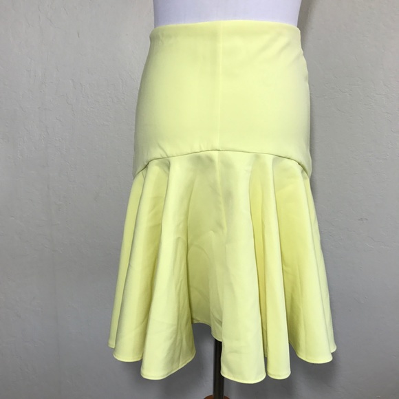 ASOS Yellow Midi Skirt with Drop Peplum Hem - Picture 4 of 4