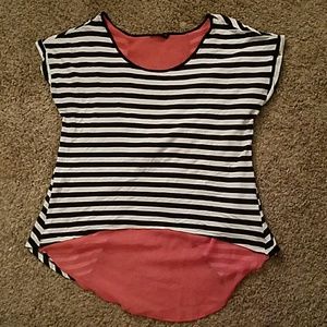 Peek a boo striped shirt