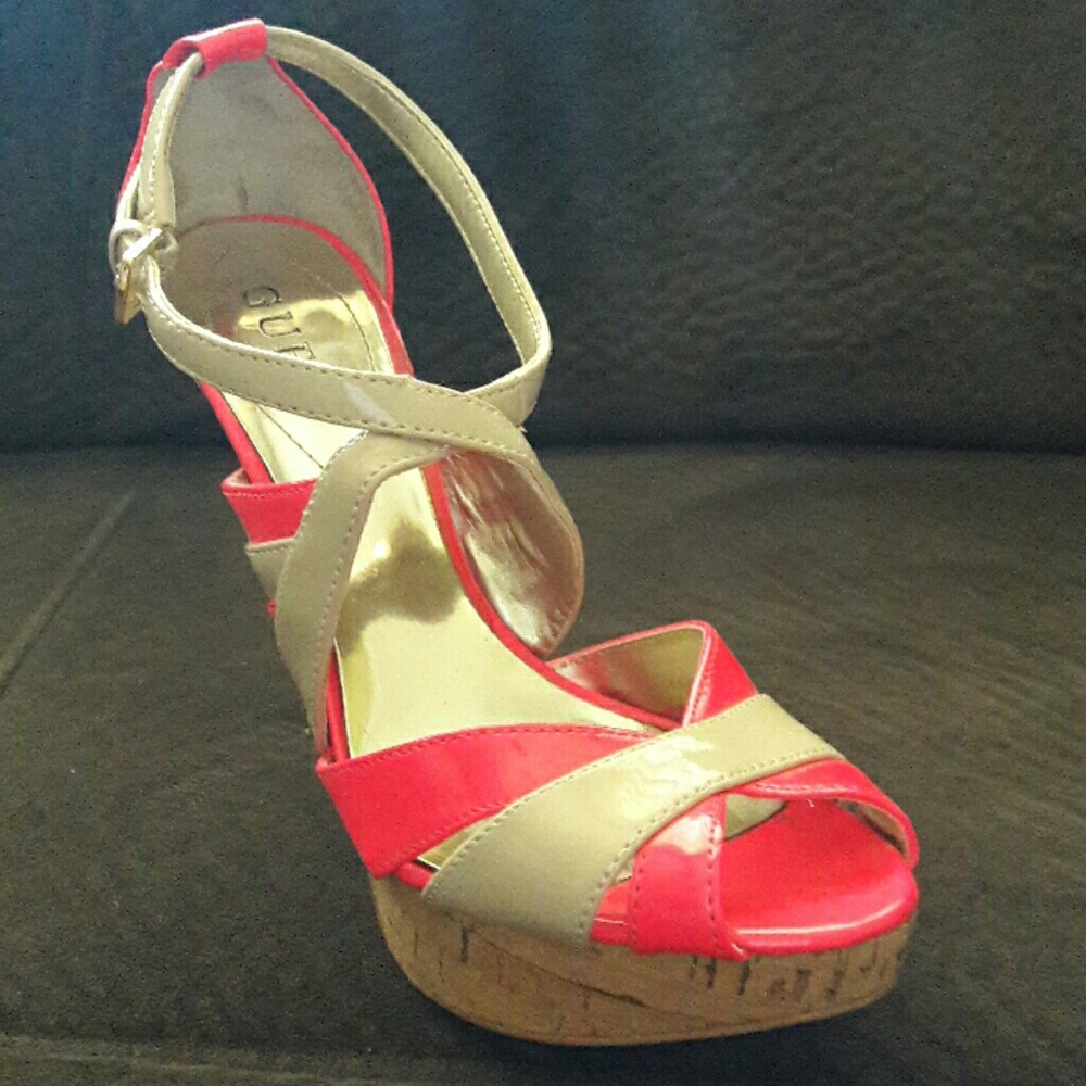 Hot pink/natural dress shoe