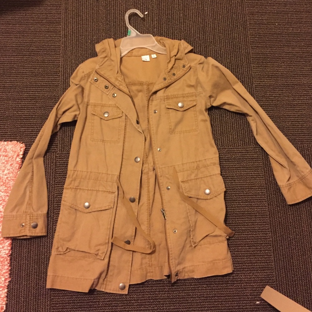 Camel jean long jacket