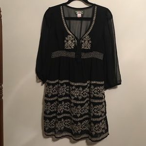 Black detailed boho dress