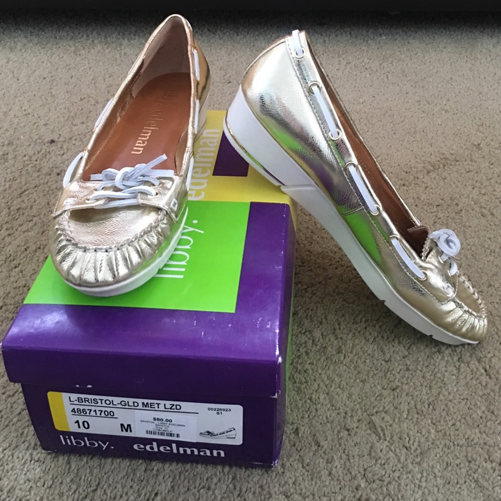 NEW in box Sam EDELMAN gold walking shoes