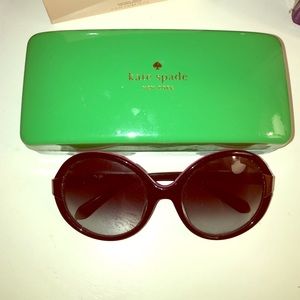 Kate Spade black round sunnies - with case!