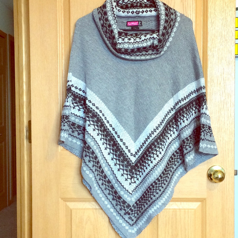 Cowl neck poncho