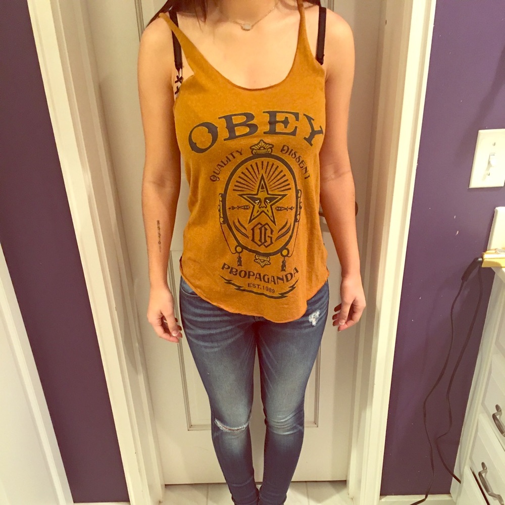 Obey mustard yellow tank