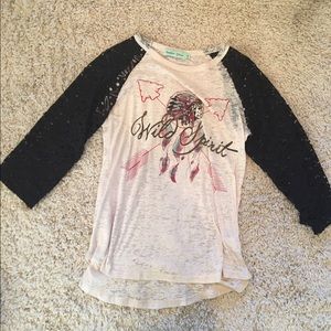 Lace Sleeve Baseball Shirt
