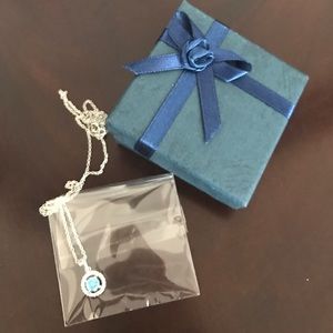 Aqua marine birth stone necklace