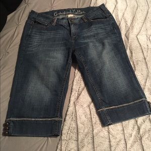 Industrial Cotton dark denim stretch jean capri 18