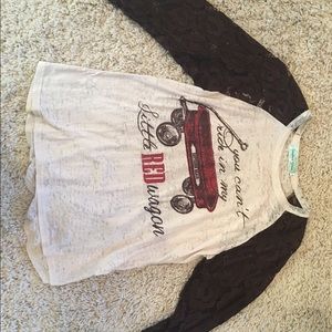 Lace Sleeve Baseball Shirt