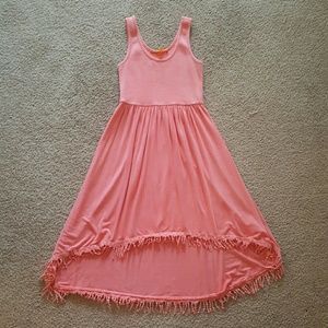 Peach pink high to low sun dress