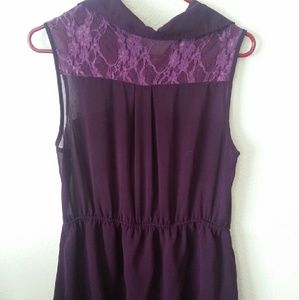 Purple button up dress
