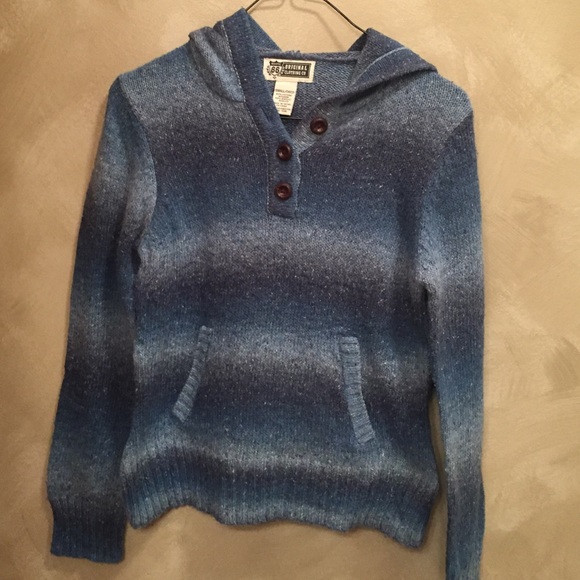 🆑Ombré blue Poncho/Hoodie - Picture 1 of 3