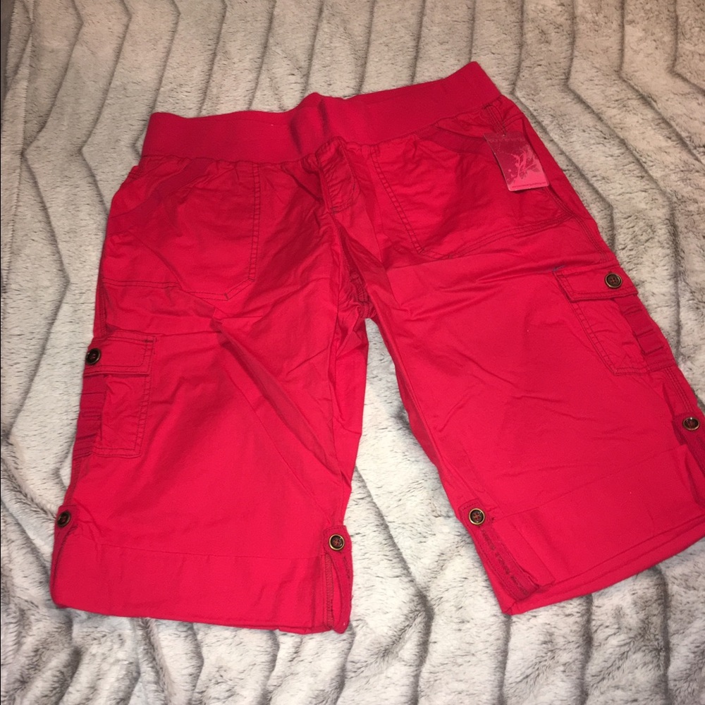 NWT Pure Energy bright pink Capri stretch waist 1x