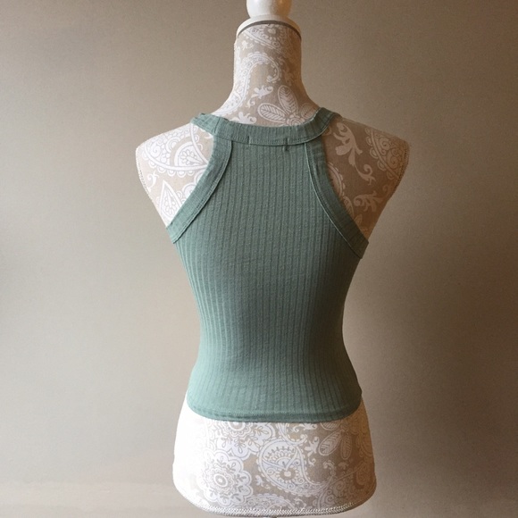 Ribbed high neck tank top - Picture 2 of 4