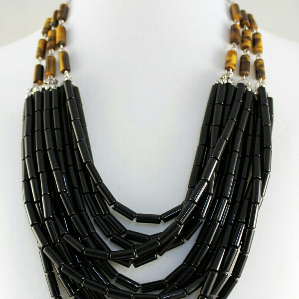 NWOT lia sophia tiger's eye necklace