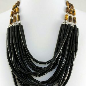 NWOT lia sophia tiger's eye necklace