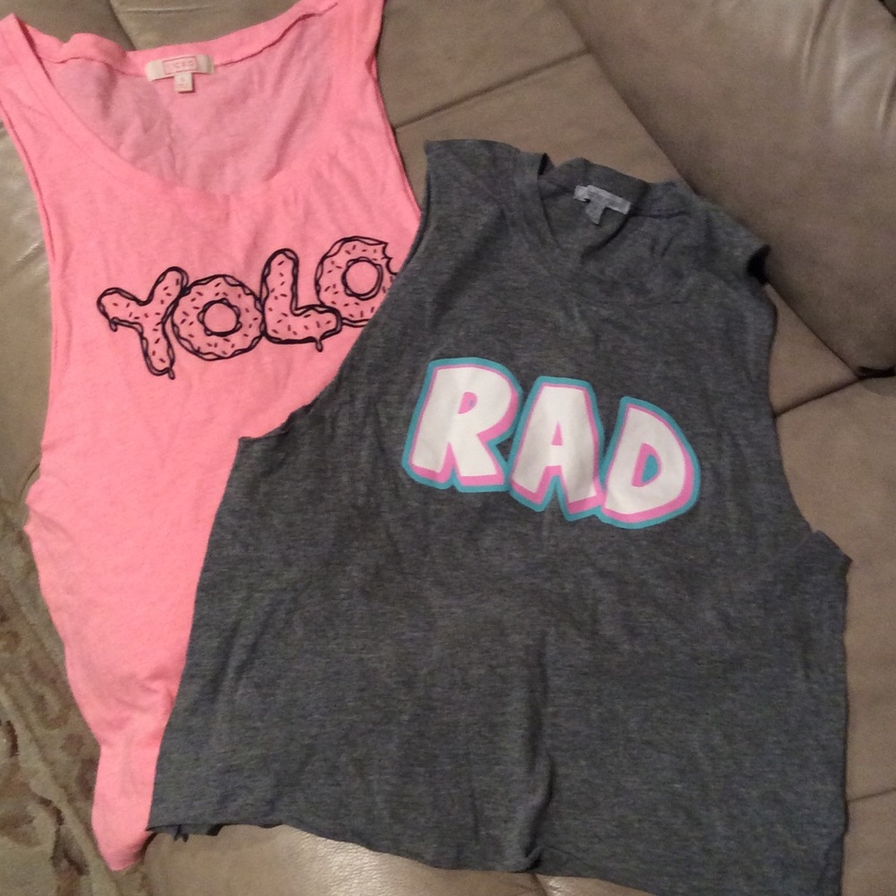 Pink Yolo Xoxo Tank & Gray Rad Charlotte Russe Tnk