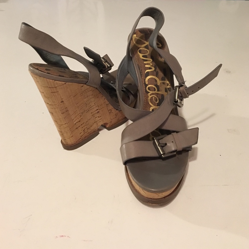 Sam Edelman Grey Wedges Sz: 6.5