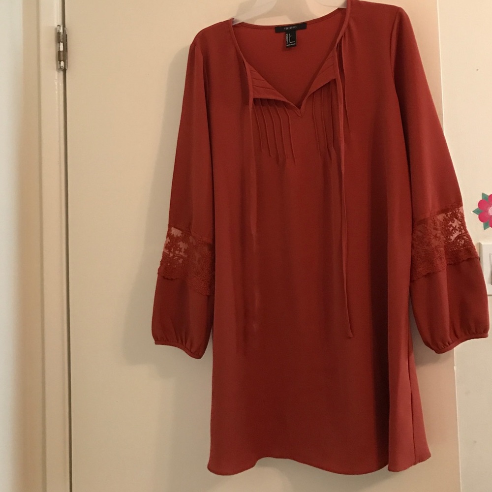 Orange lace dress- Forever21 (4 pics)