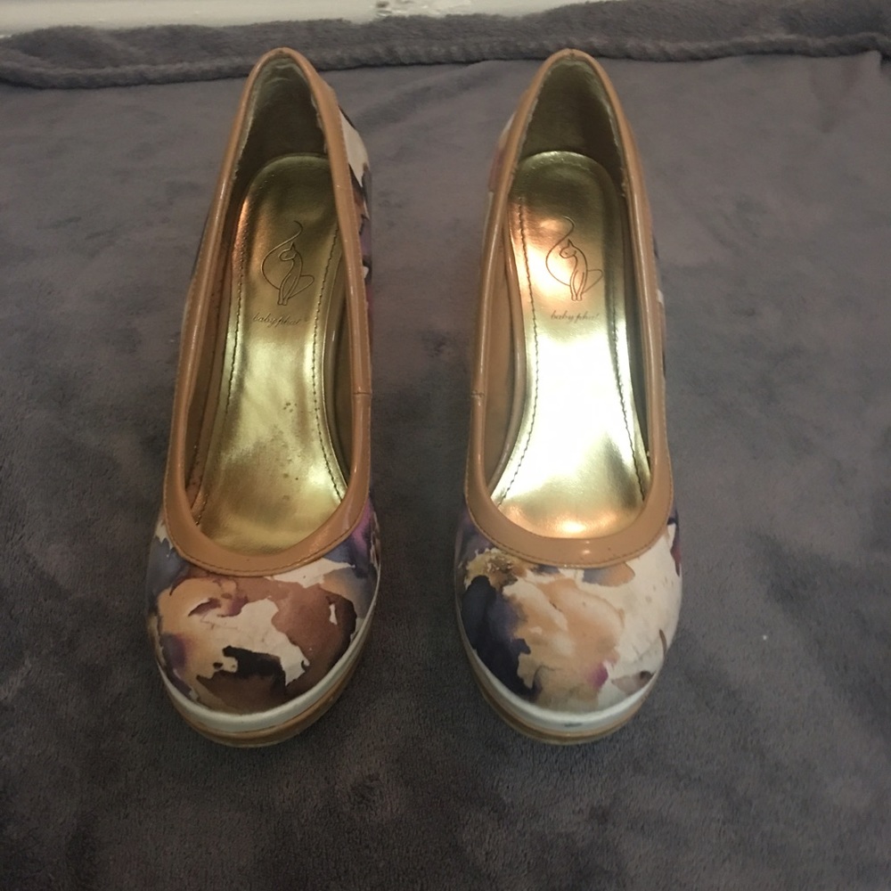Baby Phat floral print heels