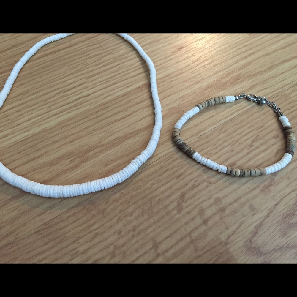 Shell necklace and anklet