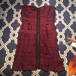 BCBG Front Zip Up Strapless Dress Size: 6