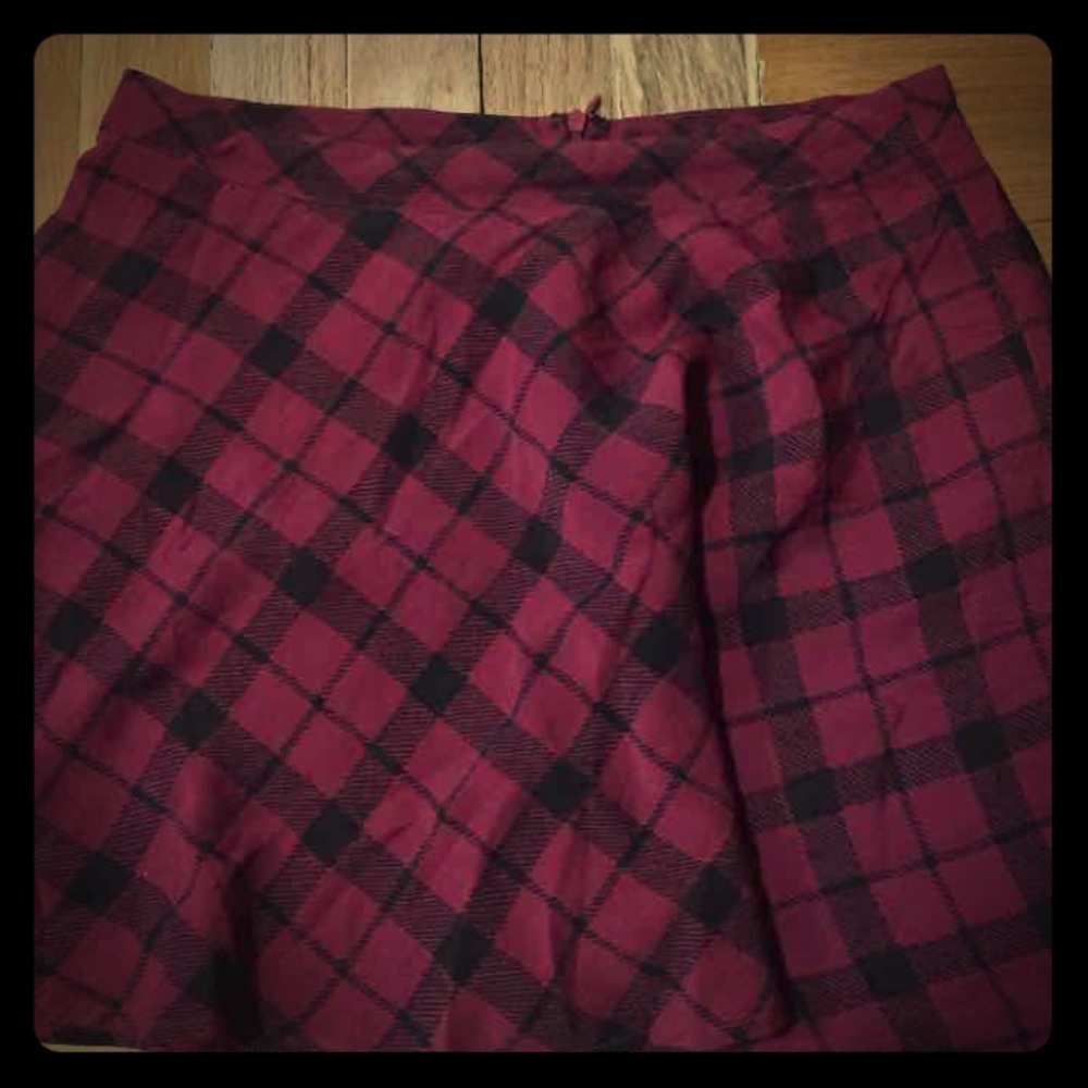 Burgundy flare skirt