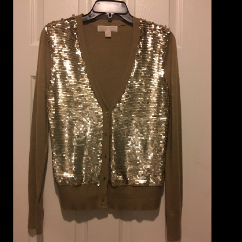 AUTHENTIC Michael Kors Gold Sequin Cardigan