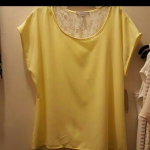 Brand new yellow and lace blouse
